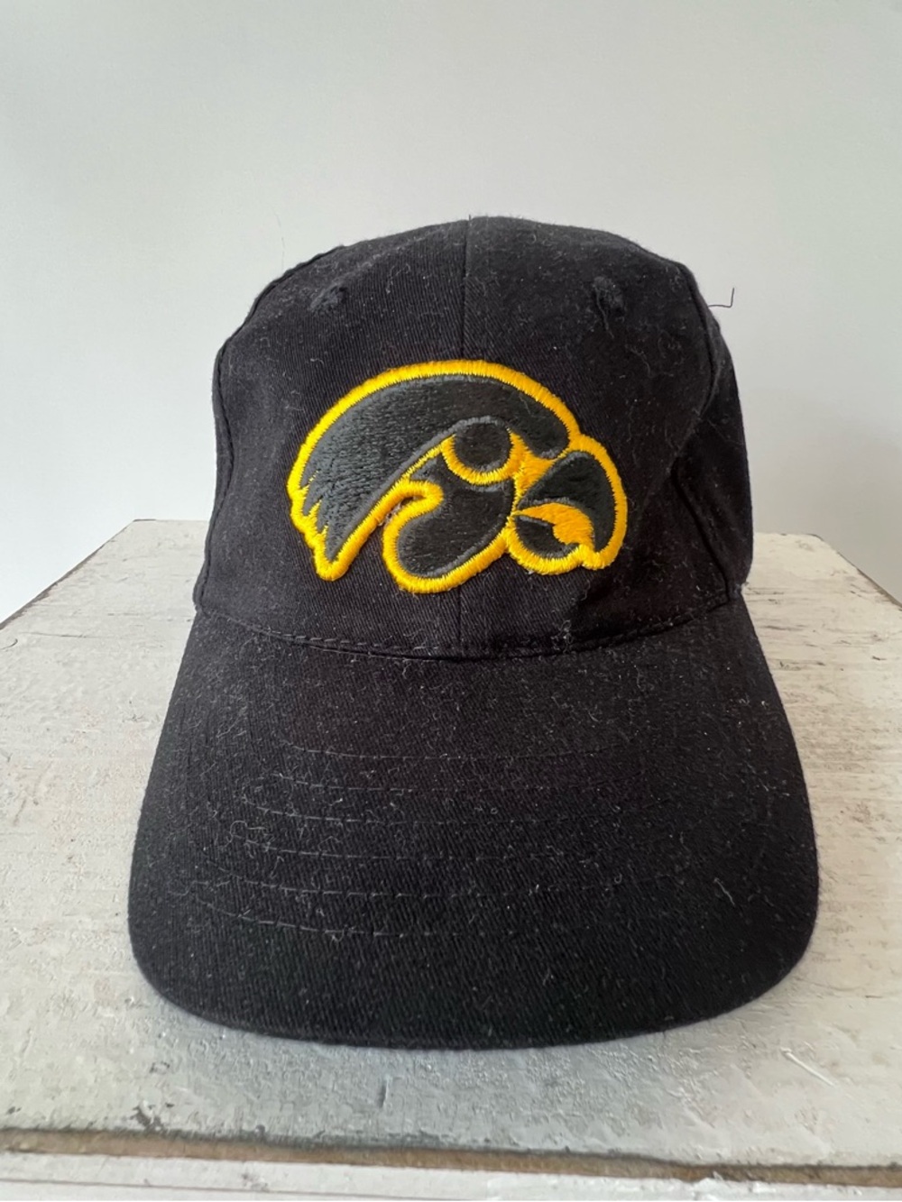 Iowa Hawkeyes Black Gold Embroidered Logo Baseball Cap  University of Iowa